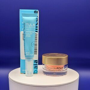 Tula 24-7 Moisture Peptide Lip Mask + GrandePOUT Plumping Lip Mask Duo Used GC